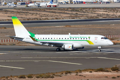 View of airplane on airport runway