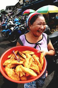 Woman eating food