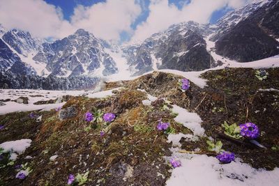 Scenic view of mountains against sky