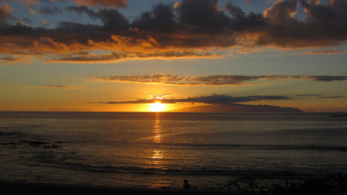 Scenic view of sunset over sea