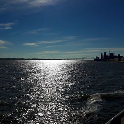 View of sea against cloudy sky