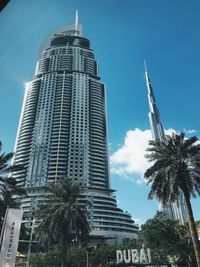 Low angle view of modern building against sky