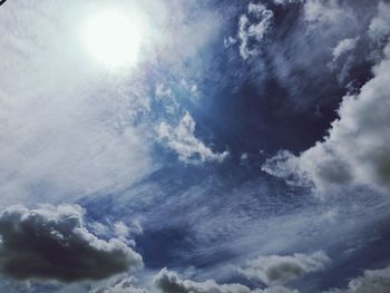Low angle view of clouds in sky