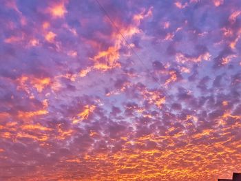 Low angle view of sky at sunset