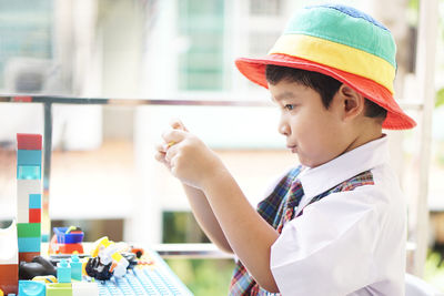Portrait of boy looking away