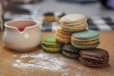 Close-up of cookies on table