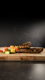 Close-up of food on cutting board