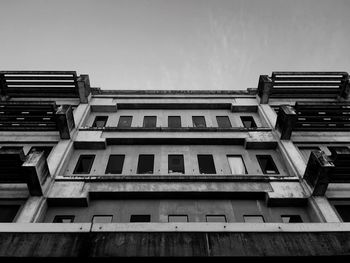 Low angle view of building against clear sky