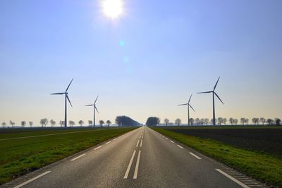 Road passing through field