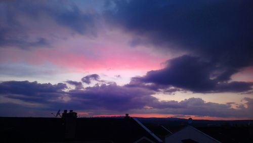 Silhouette buildings against sky during sunset