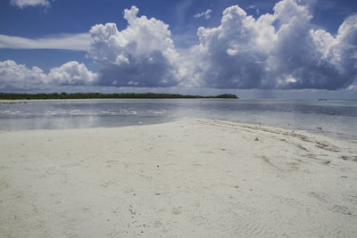 Scenic view of beach against sky