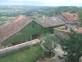 High angle view of town