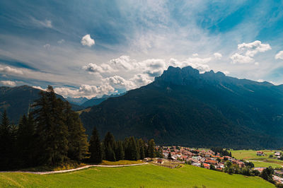 Scenic view of mountains against sky