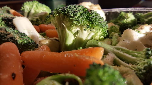 Close-up of vegetables in plate