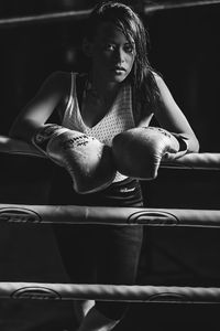 Woman looking at camera