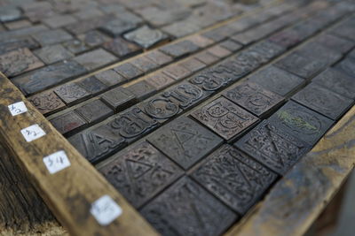 Close-up of tiled floor