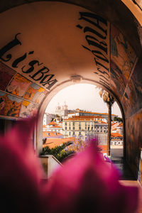 Arch bridge in city