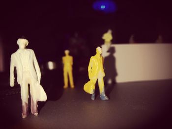 Close-up of yellow statue