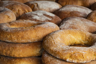 Full frame shot of bread in store