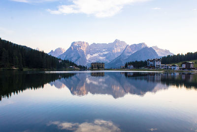 Reflection of clouds in lake