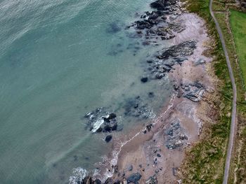 High angle view of beach against sky