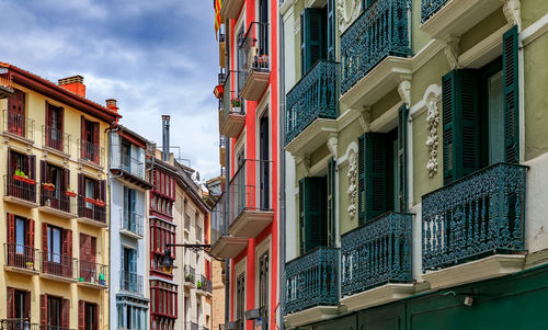 Low angle view of buildings in city