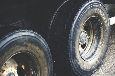 Close-up of tire in water