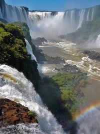 Scenic view of waterfall