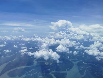 Aerial view of sea against sky