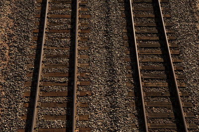 High angle view of railroad track