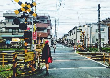 Man walking on road