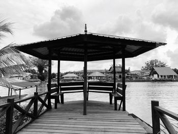 Pier over sea against sky