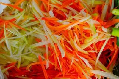 Full frame shot of orange leaf