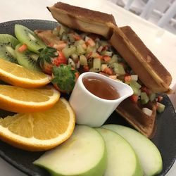 Close-up of vegetables in plate