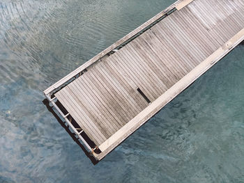 High angle view of swimming pool by sea