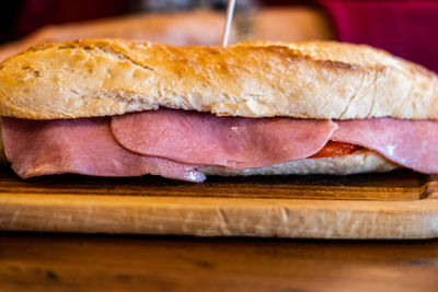 Close-up of food on table