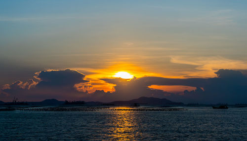 Scenic view of sea during sunset