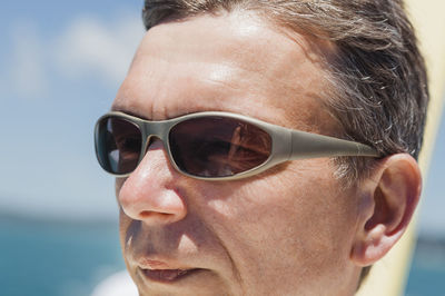 Close-up of mature man wearing sunglasses