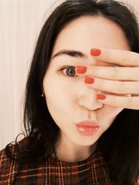 Close-up portrait of a beautiful young woman
