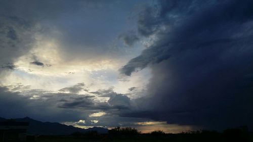 Scenic view of landscape against cloudy sky