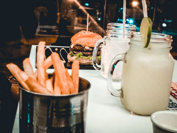 Close-up of drink on table at restaurant