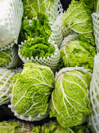 High angle view of vegetables in market