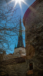 Low angle view of bell tower