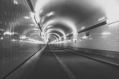 Empty illuminated tunnel