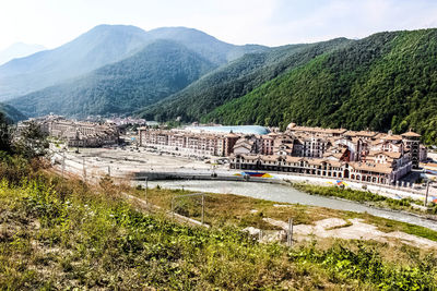Scenic view of agricultural landscape against sky