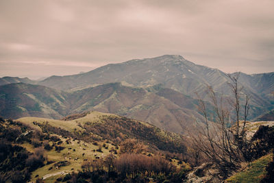 Scenic view of mountains against sky