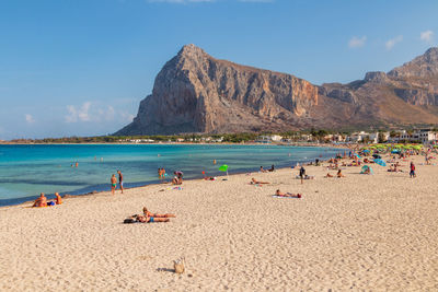 The beautiful beach of san vito lo capo, with mount monaco in the background