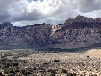 Scenic view of rocky mountains against sky