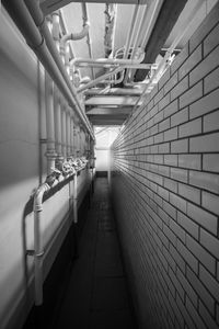 View of corridor in an antique shower house 