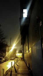 Illuminated street light at night